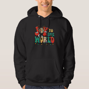 Joy To The World Reindeer Disco Ball Christmas Hol Hoodie