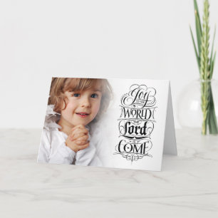 Joy to the World Religious Christmas Angel Praying Holiday Card