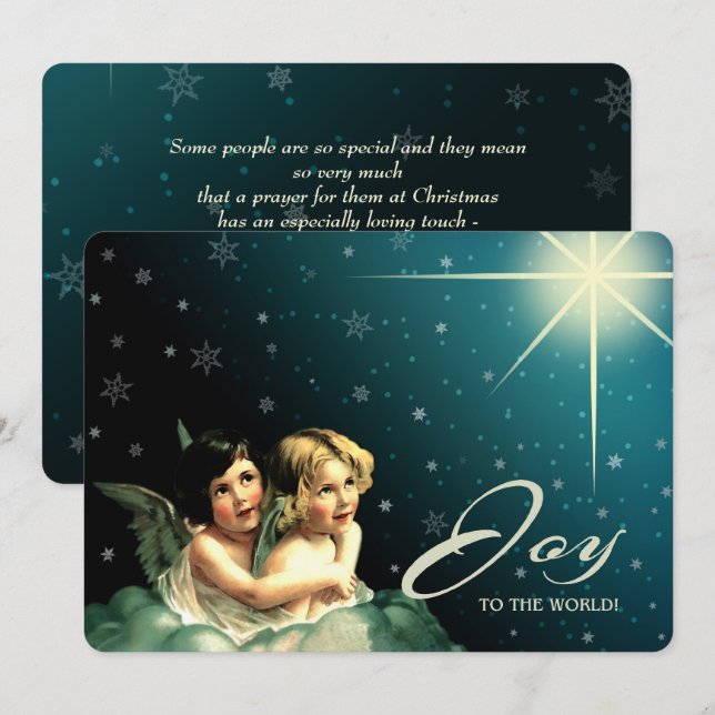 Joy to The World. Religious Christmas Cards (Front/Back)