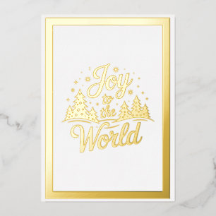 Joy To The World Religious Christmas Foil Holiday Card