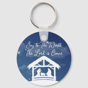 Joy to the World Religious Christmas Nativity Key Ring