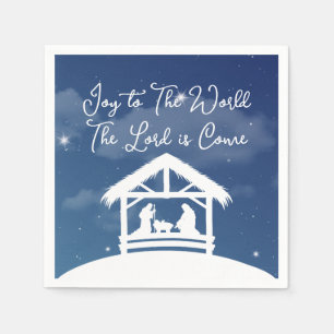Joy to the World Religious Christmas Nativity Napkin