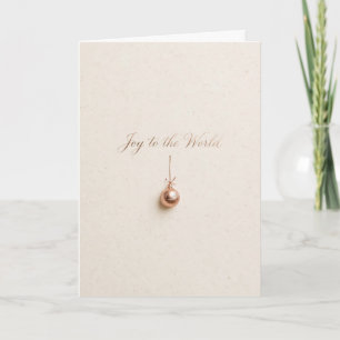 Joy to the World Rose Gold Christmas Card