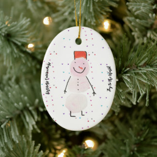 Joy to the World Snowman Ornament