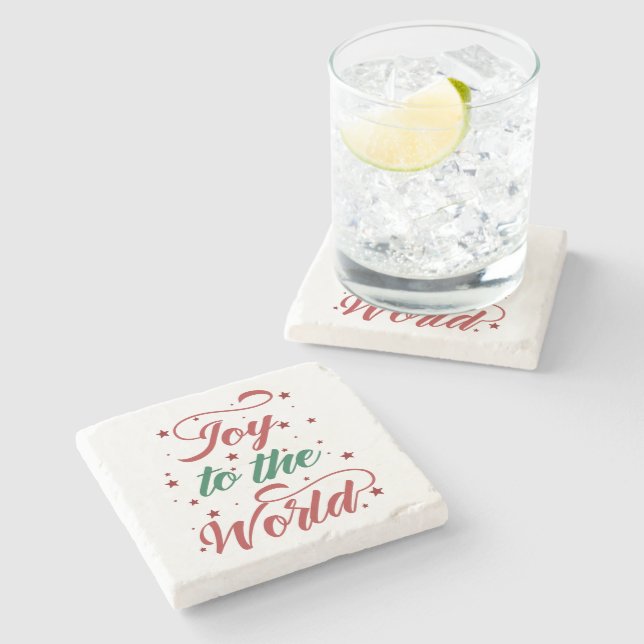 joy to the world stone coaster (Side)