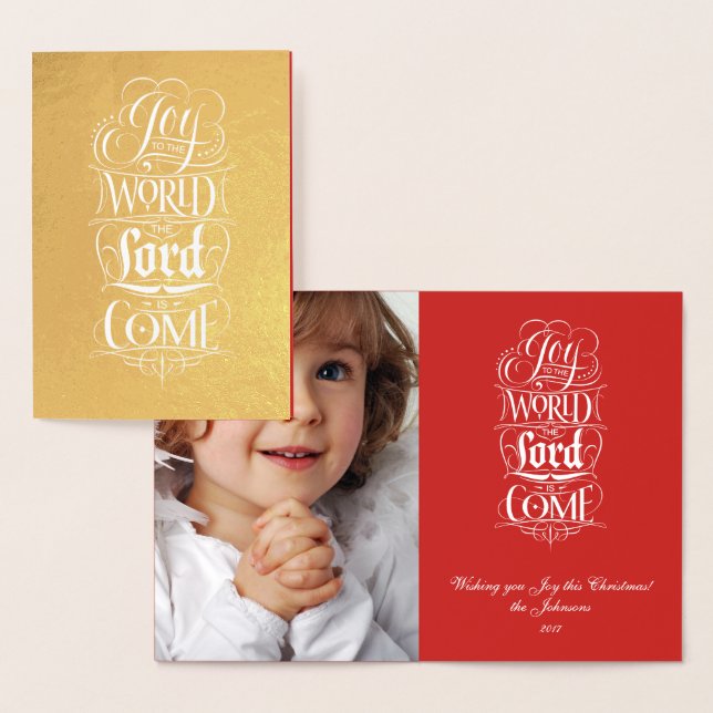 Joy to the World the Lord is Come - Christian God Foil Card (Display)
