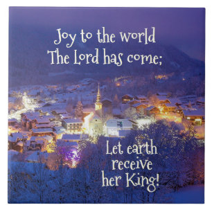 Joy to the World The Lord is Come, Christmas Carol Ceramic Tile