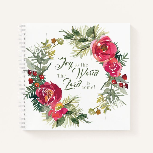 Joy to the World The Lord is Come, Christmas Notebook (Front)