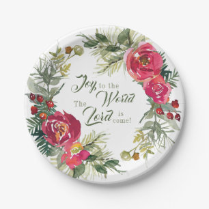 Joy to the World The Lord is Come, Christmas Paper Plate