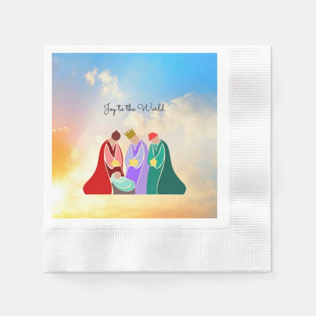 Joy to the World, The Three Wise Men illustration, Napkin (Front)