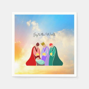 Joy to the World, The Three Wise Men illustration Napkin
