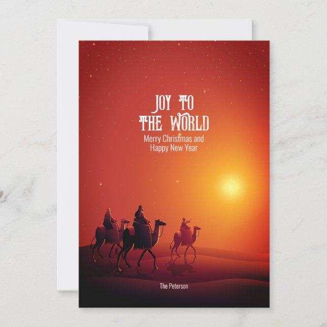 Joy To The World | Three Wise Men Greeting Card (Front)