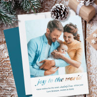 Joy to the World Typography Montage Square Photo