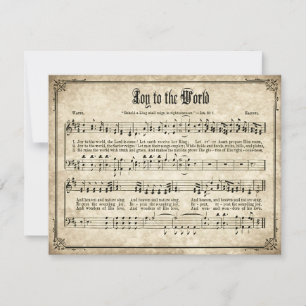 Joy to the World Vintage Christmas Carol Holiday Card