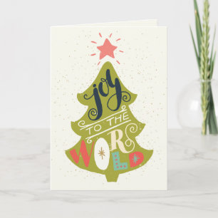 Joy to the World Vintage Tree Holiday Photo Card