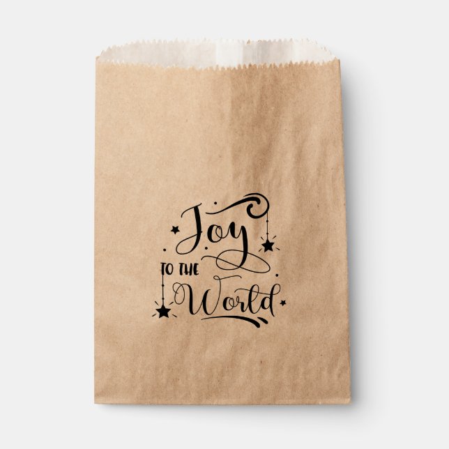 JOY TO THE WORLD Whimsical Christmas Holiday Favou Favour Bag (Front)