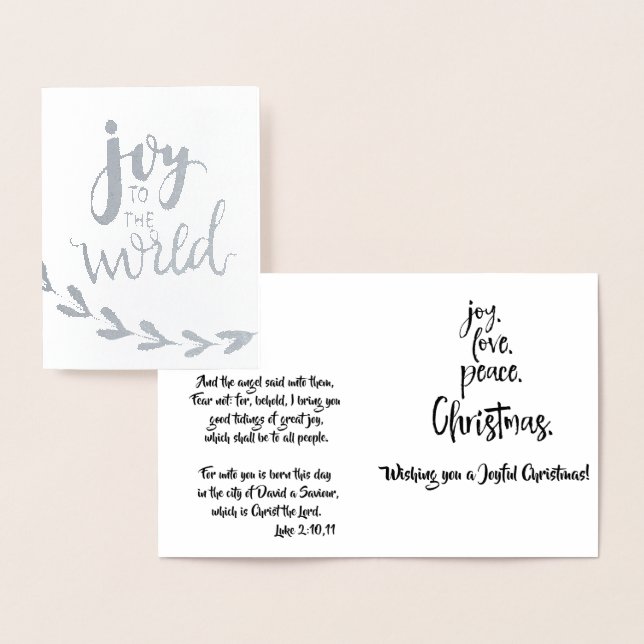 Joy to the World with Bible Verses Christmas Foil Card (Display)
