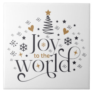 Joy To The World Word Art Ceramic Tile