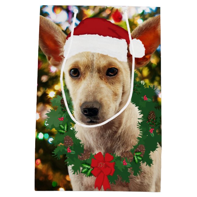 Joy to thee Puppy Medium Gift Bag (Back)