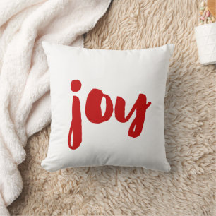 Joy trendy red font cushion