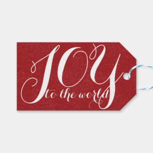 Joy TTW Red Glitter Gift Tags