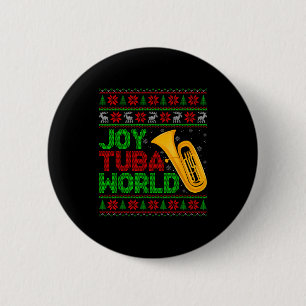Joy Tuba World Music Lover Xmas Tuba Ugly Christma 6 Cm Round Badge