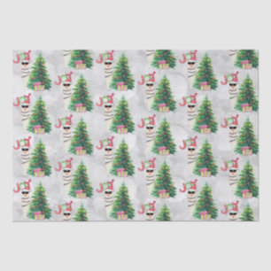 Joy Typography Christmas Llama Pattern Tissue Paper