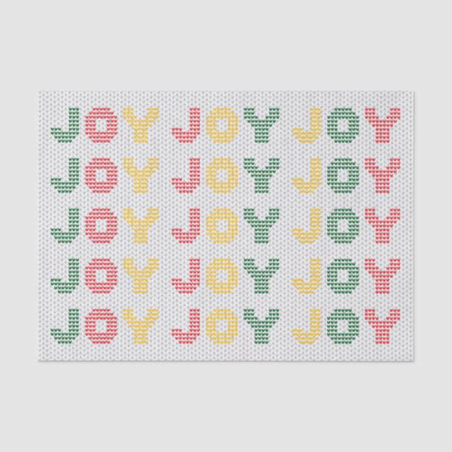 Joy Typography Christmas Sweater Tissue Paper (Front)