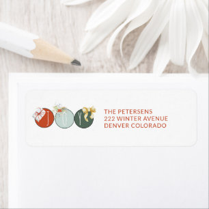 Joy typography colourful Christmas return address Label