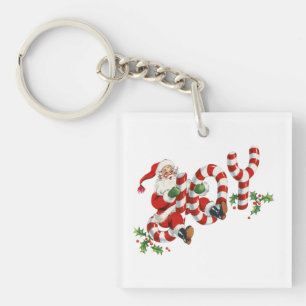 Joy Vintage Santa Key Ring