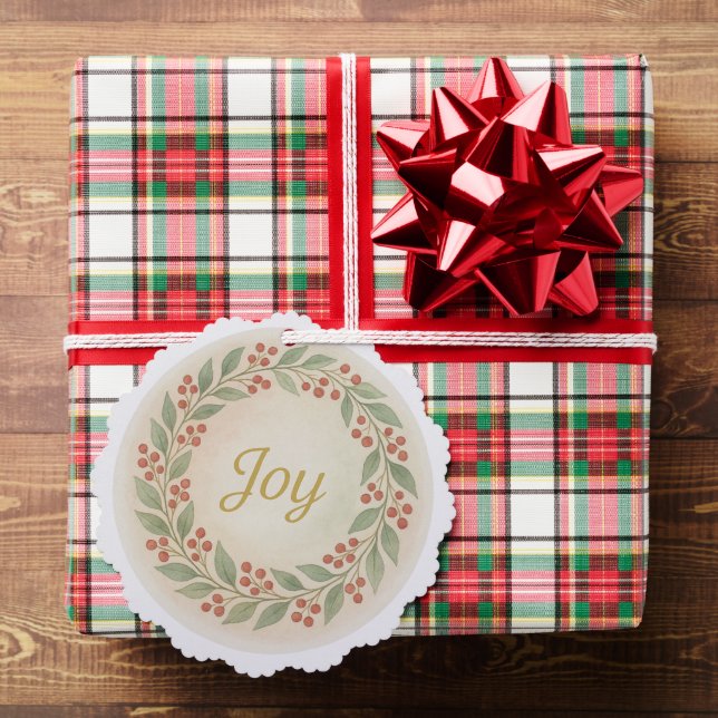 “Joy” Watercolor Christmas Ornament (Insitu (Gift))