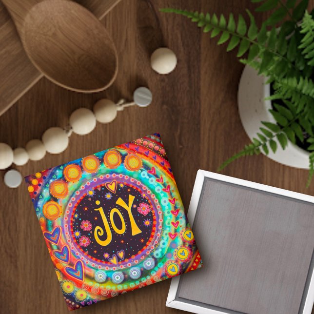 Joy Whimsical Colourful Inspirational Fun Trendy Magnet (Creator Uploaded)