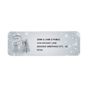 Joy Winter Trees Return Address Label