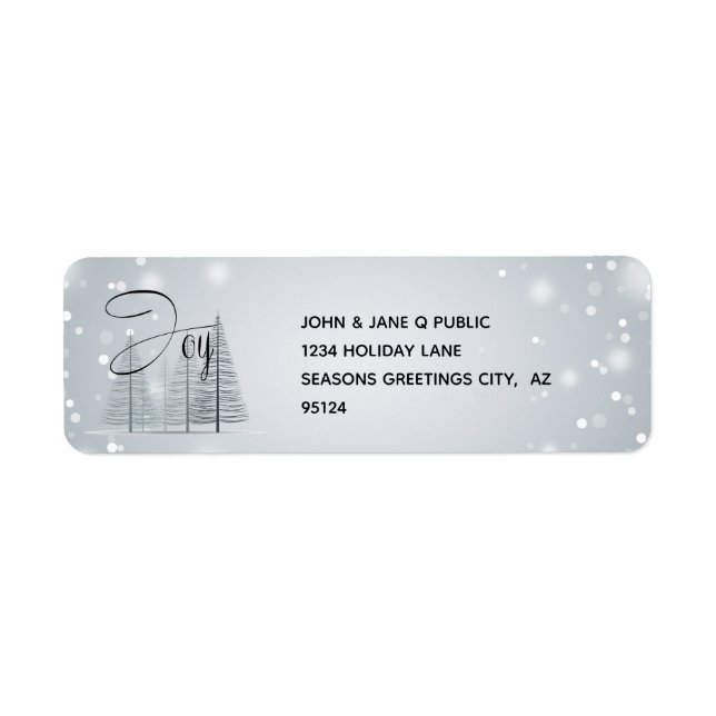 Joy Winter Trees Return Address Label (Front)