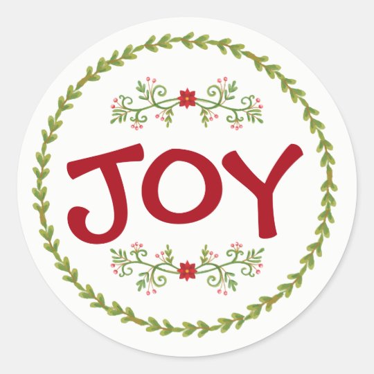 JOY with Holiday Greens | Sticker