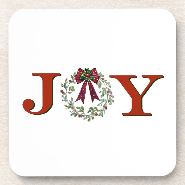 Joy With Wreath Coaster (Front)