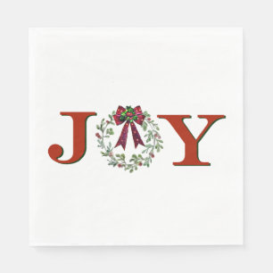 Joy With Wreath Napkin
