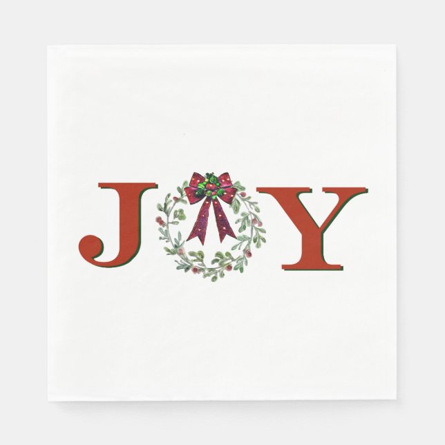 Joy With Wreath Napkin (Front)