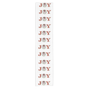 Joy With Wreath Short Table Runner