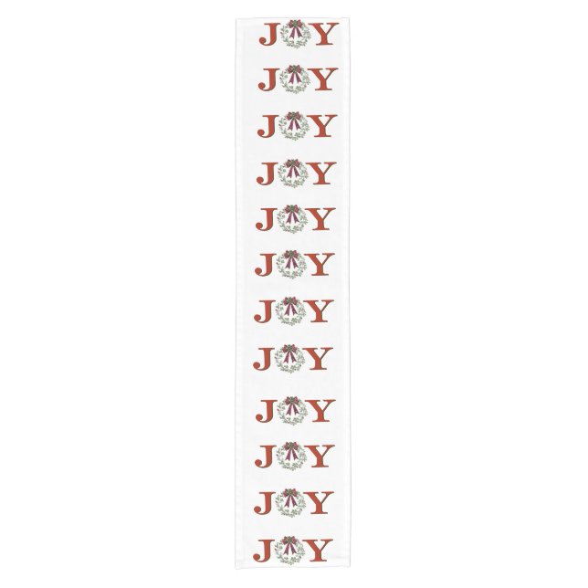 Joy With Wreath Short Table Runner (Front)