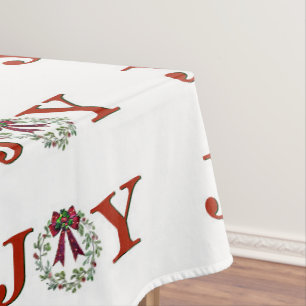 Joy With Wreath  Tablecloth