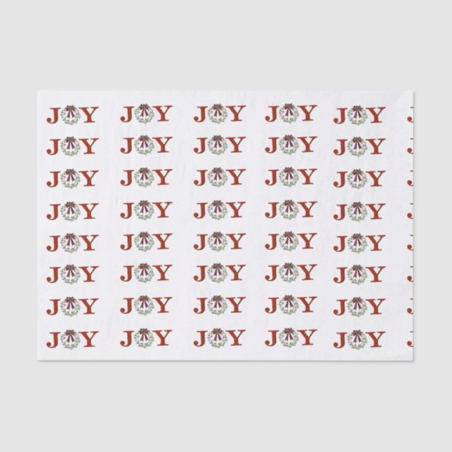 Joy With Wreath Tissue Paper (Front)