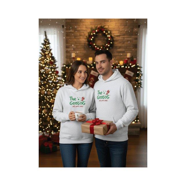 Joy. Woof. Wag.™ Holiday Dog Lover Men's Hoodie (Creator Uploaded)