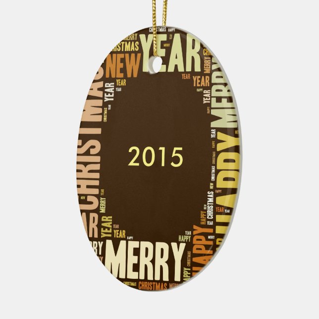 JOY Wordcloud Christmas Ceramic Tree Decoration (Left)