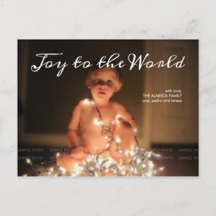 Joy World Holiday Photo Christmas Wishes Family Postcard