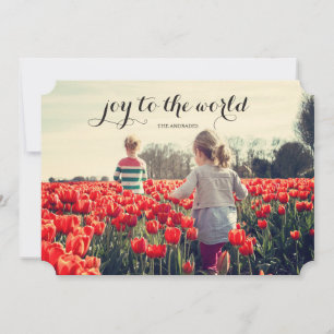 Joy World Kid Christmas Personalised Holiday Photo Card