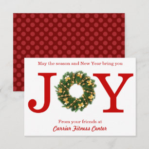 Joy Wreath Business - 3x5 Christmas Card