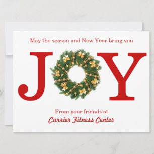 Joy Wreath Business - 6x8 Christmas Card