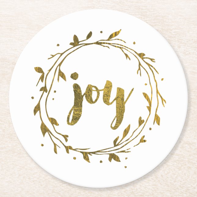 Joy Wreath Christmas Coaster (Front)