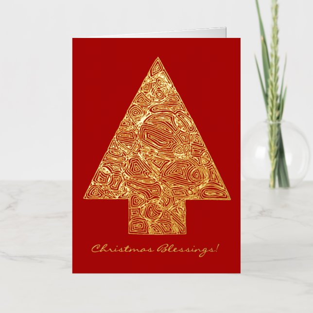 Joy Wreath Foil Greeting Card (Front)